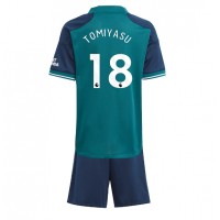 Arsenal Takehiro Tomiyasu #18 Tredje Dräkt Barn 2023-24 Kortärmad (+ Korta byxor)